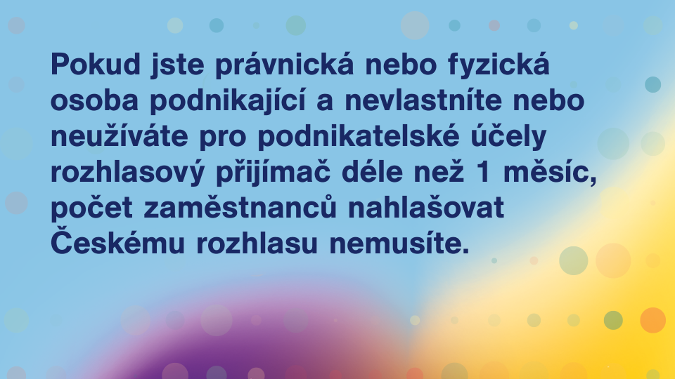 Rozhlasový poplatek 01 - kdo neplatí